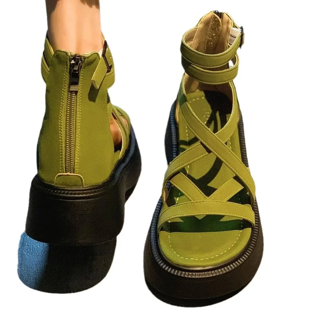 Sandalias Senda Trama Oliva